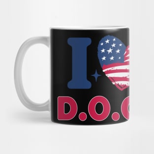 I Heart DOGE American Flag Mug